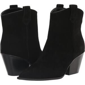 KENNETH COLE BLACK KARA POINTED TOE BLOCK HEEL ANKLE BOOTIES